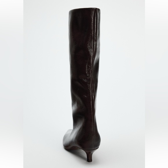 ZARA KITTEN HEEL KNEE HIGH BOOTS - Picture 3 of 4